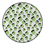 Halloween Frankenstein Pattern Print Round Floor Mat