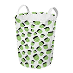 Halloween Frankenstein Pattern Print Round Laundry Basket