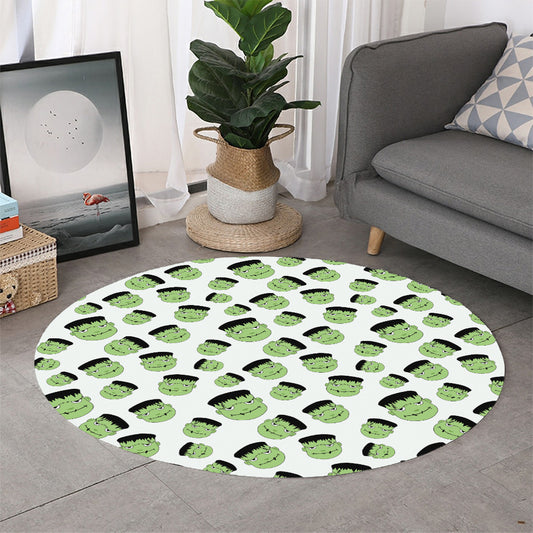 Halloween Frankenstein Pattern Print Round Rug