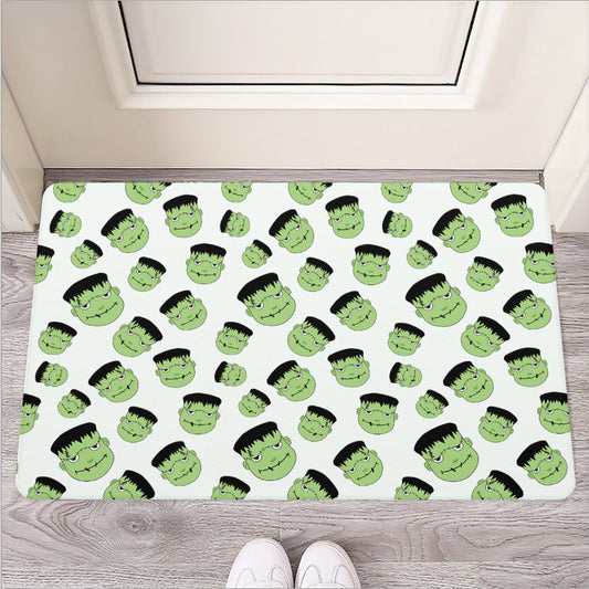 Halloween Frankenstein Pattern Print Rubber Doormat
