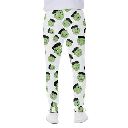 Halloween Frankenstein Pattern Print Scuba Joggers