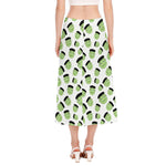 Halloween Frankenstein Pattern Print Side Slit Midi Skirt