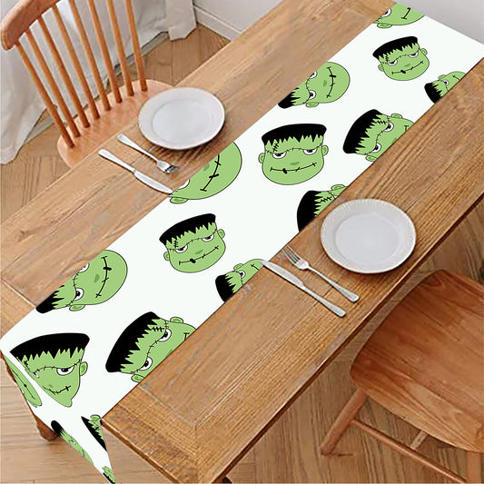 Halloween Frankenstein Pattern Print Table Runner