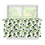 Halloween Frankenstein Pattern Print Tier Curtains