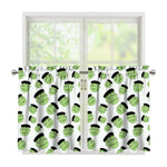 Halloween Frankenstein Pattern Print Tier Curtains