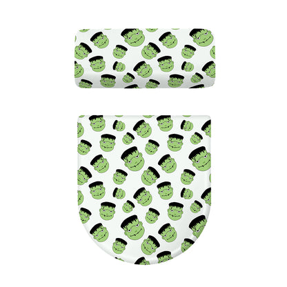 Halloween Frankenstein Pattern Print Toilet Lid And Tank Cover Set