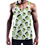 Halloween Frankenstein Pattern Print Training Tank Top