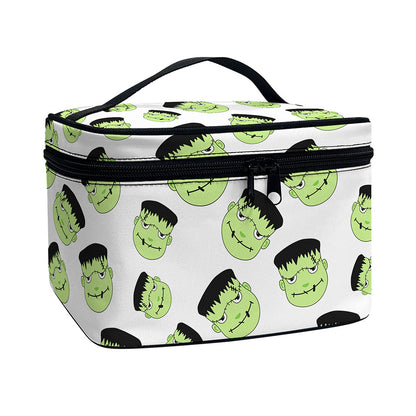 Halloween Frankenstein Pattern Print Travel Makeup Bag