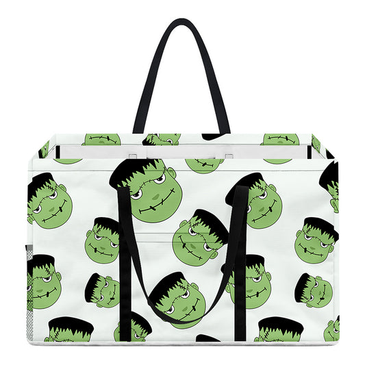 Halloween Frankenstein Pattern Print Utility Tote Bag