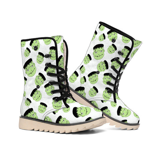 Halloween Frankenstein Pattern Print Winter Boots