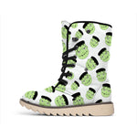Halloween Frankenstein Pattern Print Winter Boots