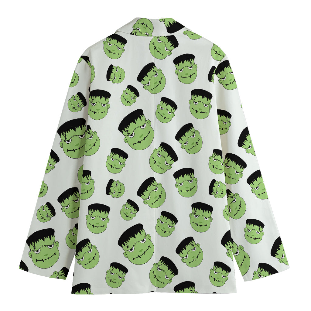 Halloween Frankenstein Pattern Print Women's Blazer