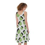 Halloween Frankenstein Pattern Print Women's Sleeveless Dress