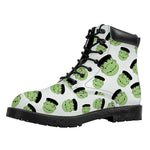 Halloween Frankenstein Pattern Print Work Boots