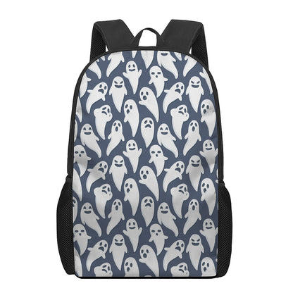 Halloween Ghost Pattern Print 17 Inch Backpack