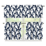 Halloween Ghost Pattern Print 3 Piece Kitchen Curtains