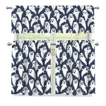 Halloween Ghost Pattern Print 3 Piece Kitchen Curtains