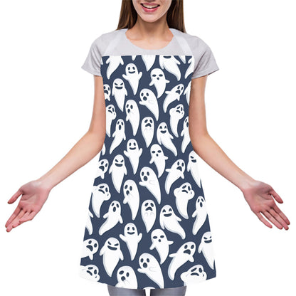 Halloween Ghost Pattern Print Adjustable Apron