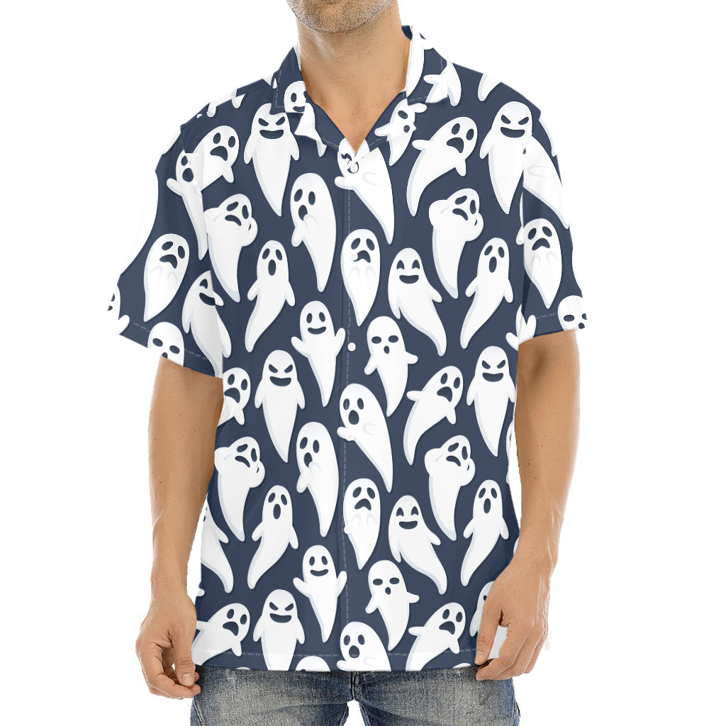 Halloween Ghost Pattern Print Aloha Shirt