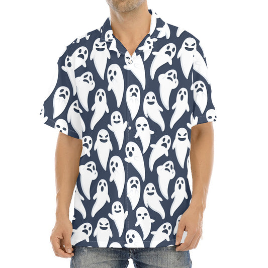 Halloween Ghost Pattern Print Aloha Shirt