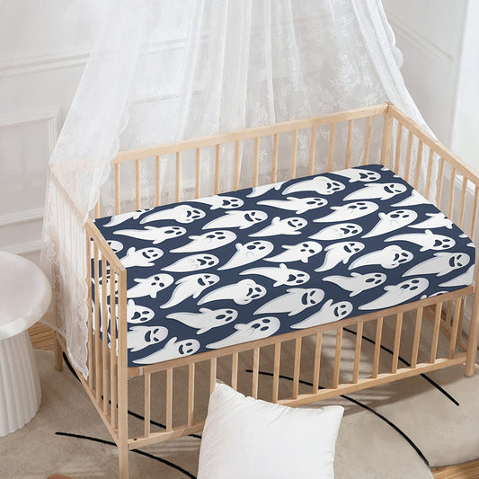 Halloween Ghost Pattern Print Baby Crib Sheet