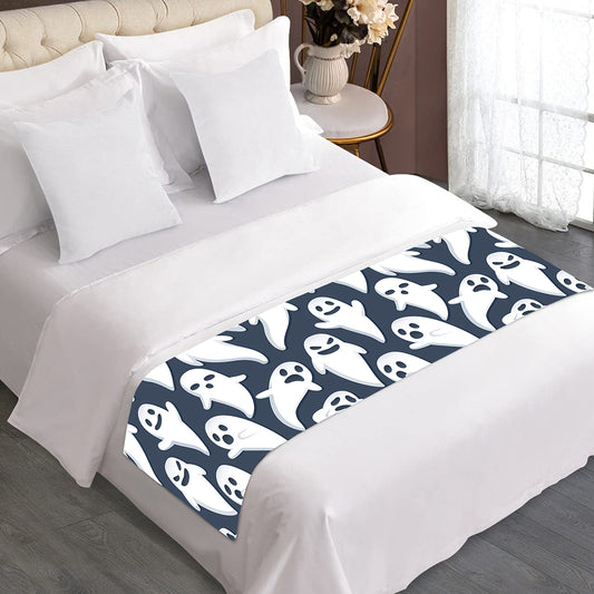 Halloween Ghost Pattern Print Bed Runner