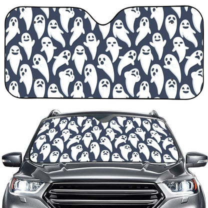 Halloween Ghost Pattern Print Car Windshield Sun Shade
