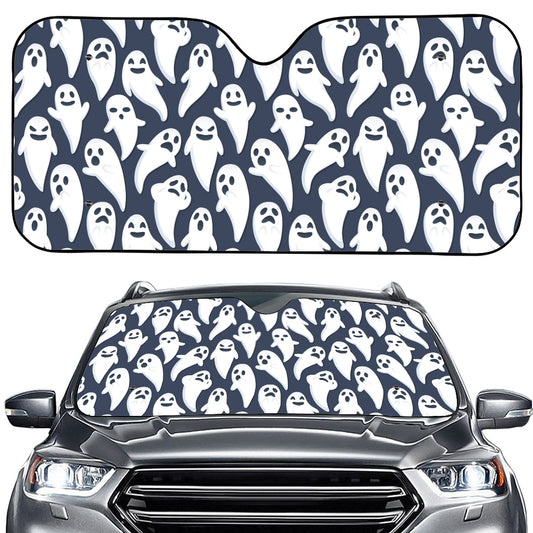 Halloween Ghost Pattern Print Car Windshield Sun Shade