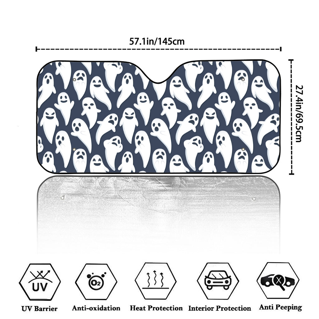 Halloween Ghost Pattern Print Car Windshield Sun Shade