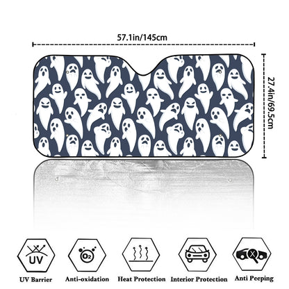 Halloween Ghost Pattern Print Car Windshield Sun Shade