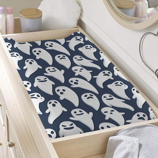 Halloween Ghost Pattern Print Changing Pad Cover