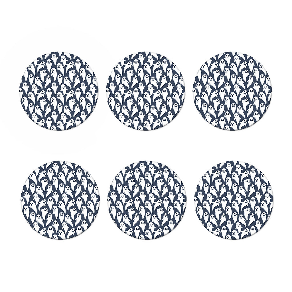 Halloween Ghost Pattern Print Coaster Set