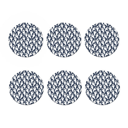 Halloween Ghost Pattern Print Coaster Set