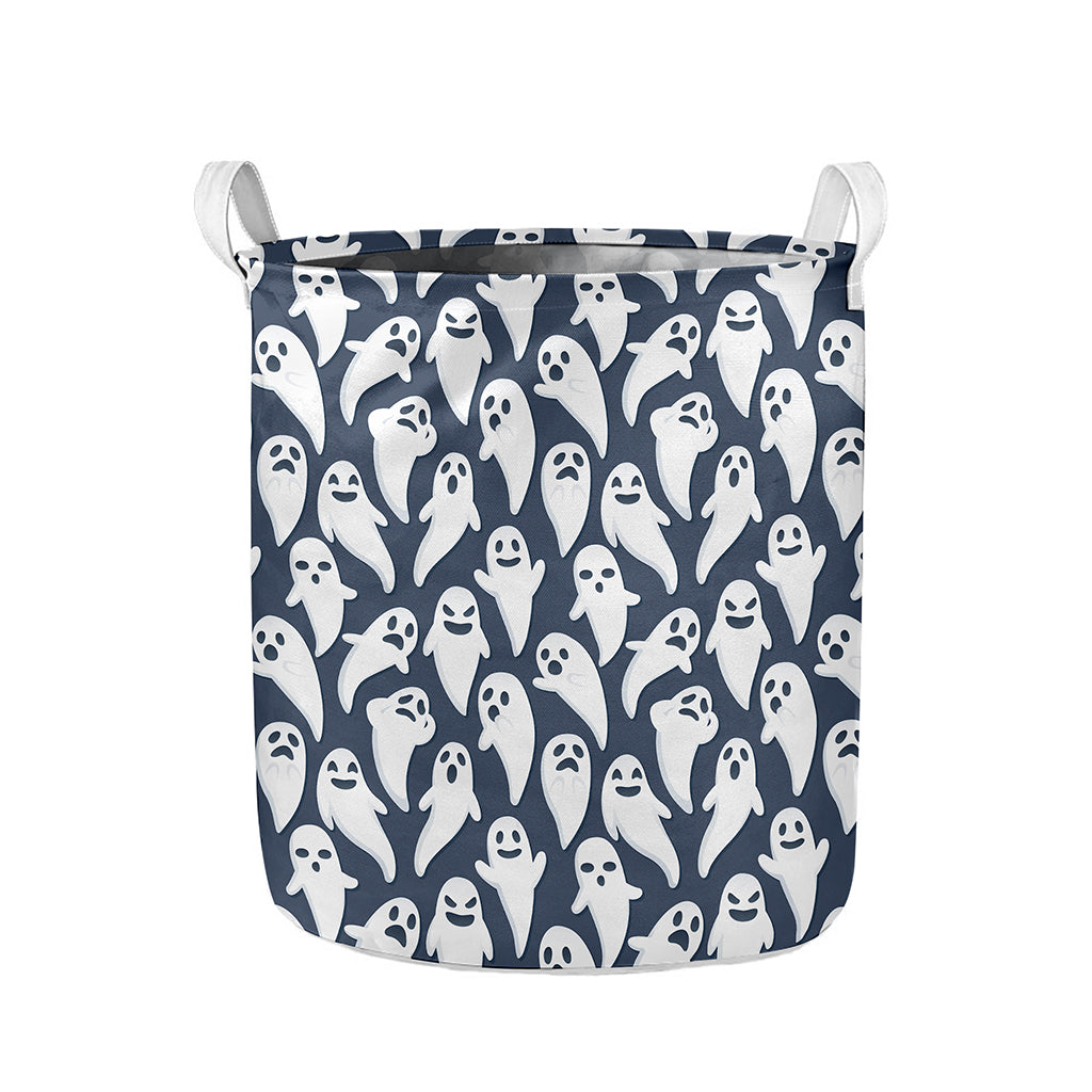 Halloween Ghost Pattern Print Collapsible Laundry Basket