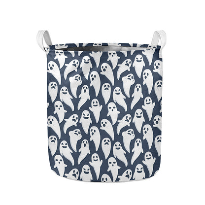 Halloween Ghost Pattern Print Collapsible Laundry Basket