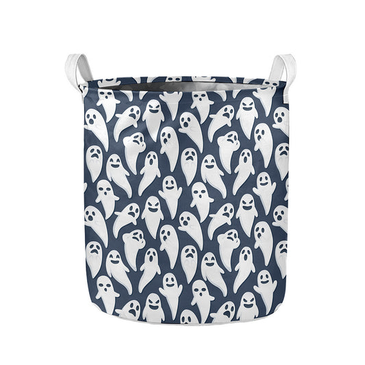 Halloween Ghost Pattern Print Collapsible Laundry Basket