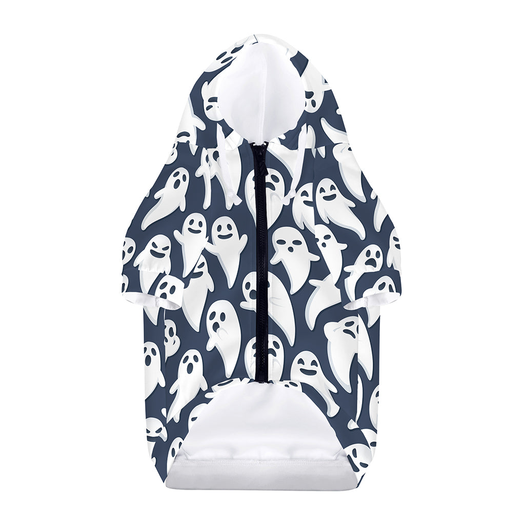 Halloween Ghost Pattern Print Dog Zip Up Hoodie