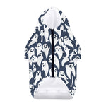 Halloween Ghost Pattern Print Dog Zip Up Hoodie