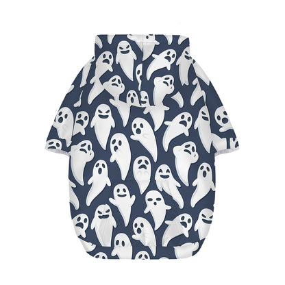 Halloween Ghost Pattern Print Dog Zip Up Hoodie