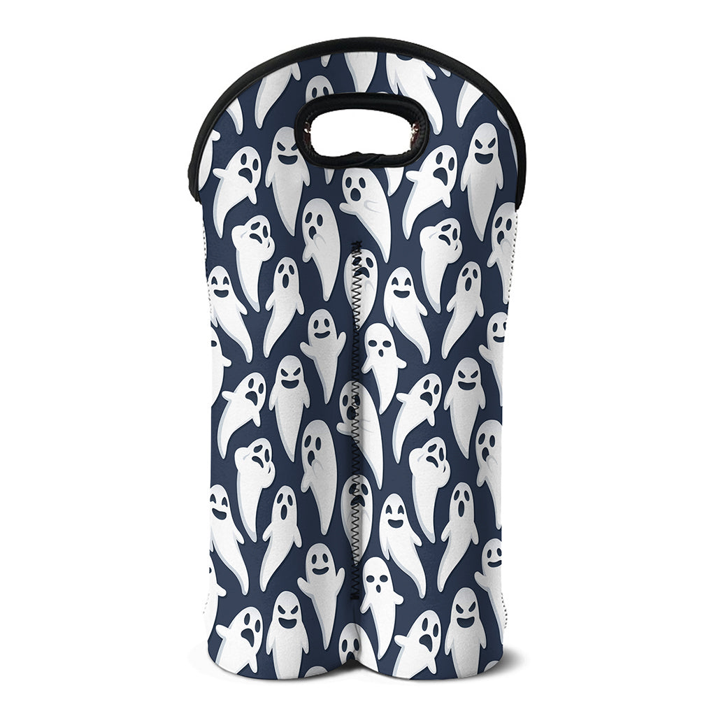 Halloween Ghost Pattern Print Double Neoprene Wine Tote