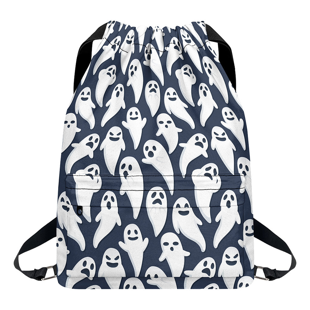Halloween Ghost Pattern Print Drawstring Backpack