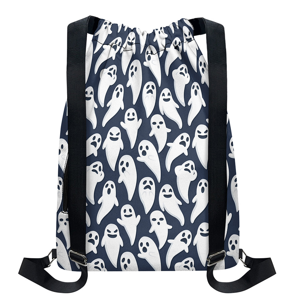Halloween Ghost Pattern Print Drawstring Backpack