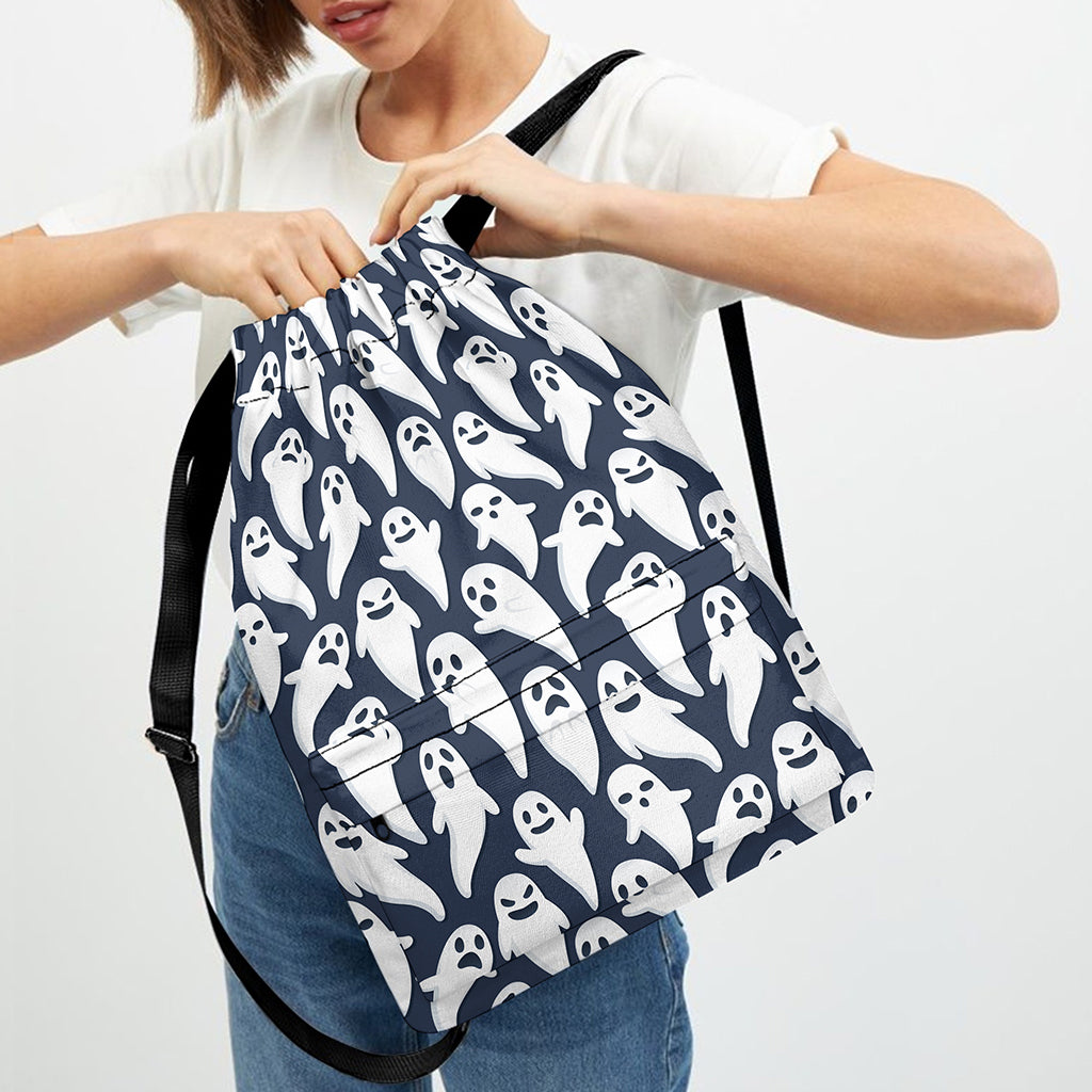 Halloween Ghost Pattern Print Drawstring Backpack