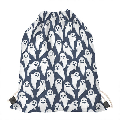 Halloween Ghost Pattern Print Drawstring Bag