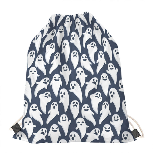 Halloween Ghost Pattern Print Drawstring Bag