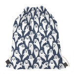 Halloween Ghost Pattern Print Drawstring Bag