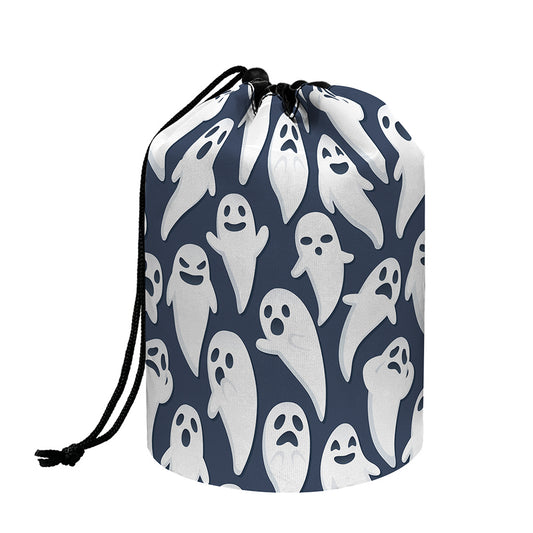 Halloween Ghost Pattern Print Drawstring Makeup Bag