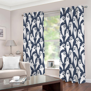 Halloween Ghost Pattern Print Extra Wide Grommet Curtains