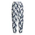 Halloween Ghost Pattern Print Fleece Lined Knit Pants