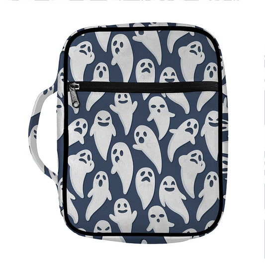 Halloween Ghost Pattern Print Front Pocket Bible Bag